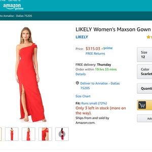 Likely Brand Women’s maxi dress/ gown. Worn once